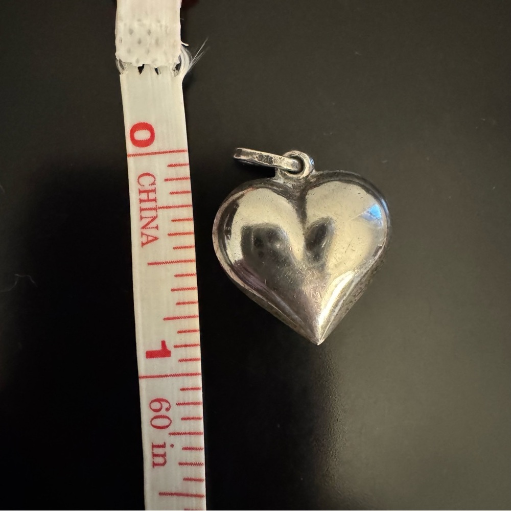 Sterling Silver Puffy Heart Pendant - Picture 4 of 6